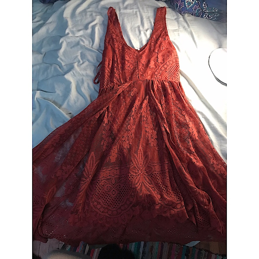 Burnt orange free people dress lace